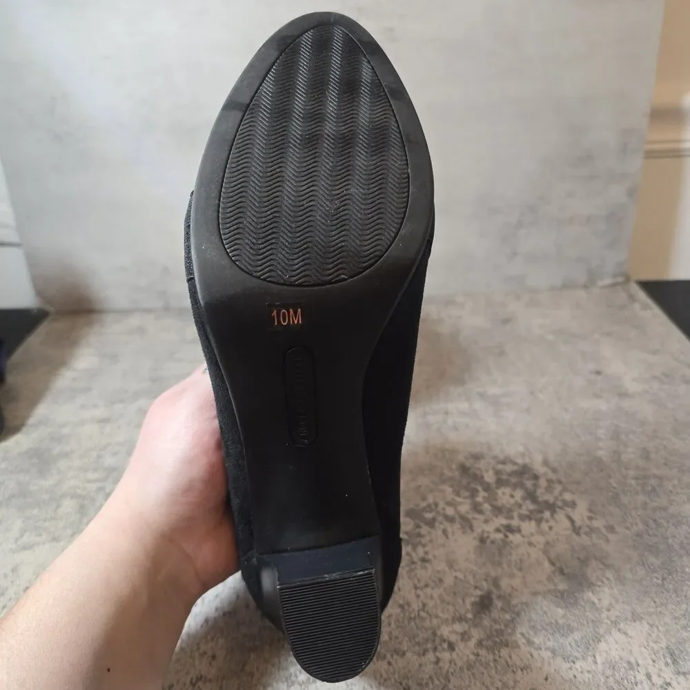 ANDREW GELLER Womens Size 10 M Black Pull On Faux Leather Kell Bootie Shoes